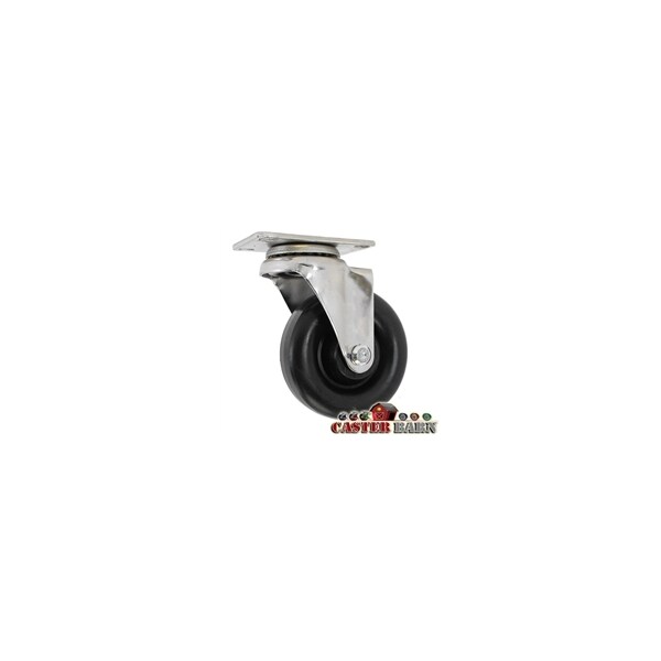 3"x1.25" Light Duty Polyolefin (Plastic) Wheel, Swivel Caster